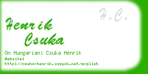 henrik csuka business card